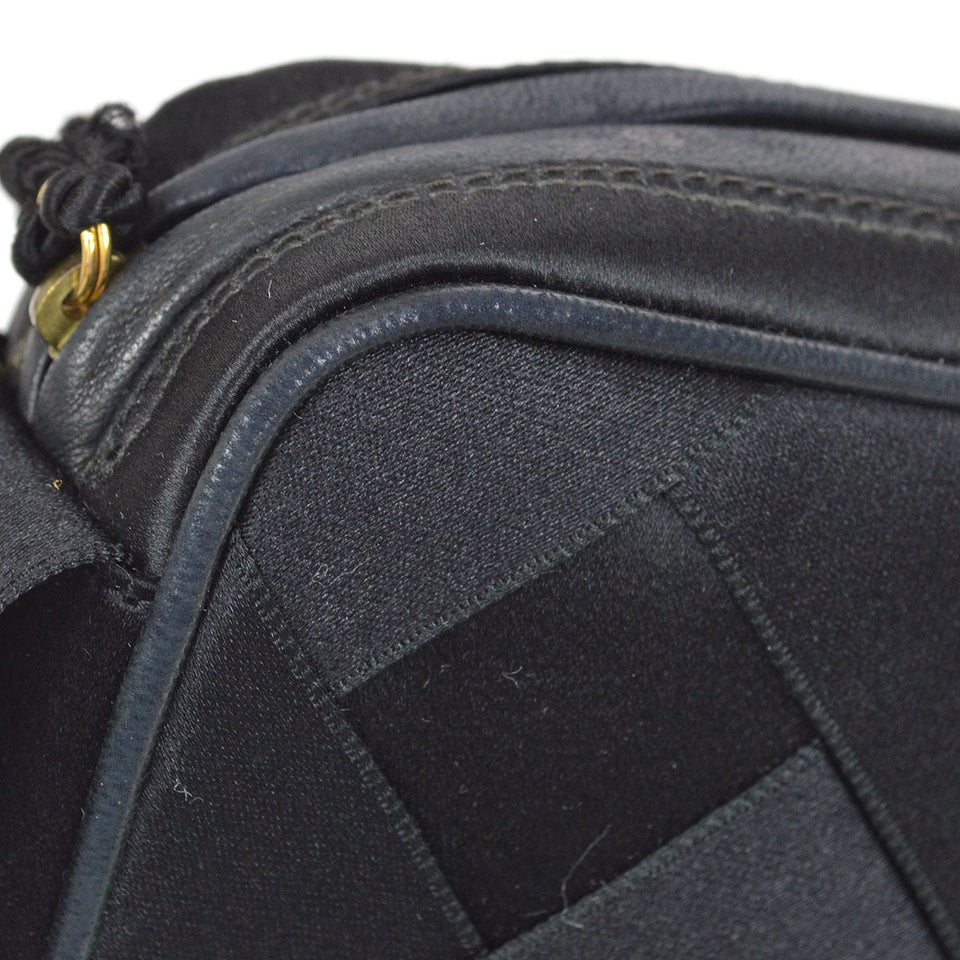 CHANEL 1991-1994 Camera Bag Mini Black satin