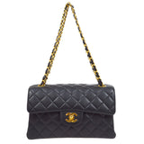 CHANEL 1996-1997 Both Side Classic Flap Small Black Caviar