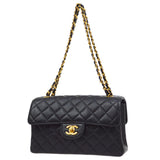 CHANEL 1996-1997 Both Side Classic Flap Small Black Caviar