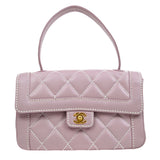 CHANEL 2004-2005 Wild Stitch Handbag Lilac Calfskin