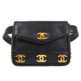 CHANEL 1991-1994 Triple CC Belt Bag Black Caviar #75