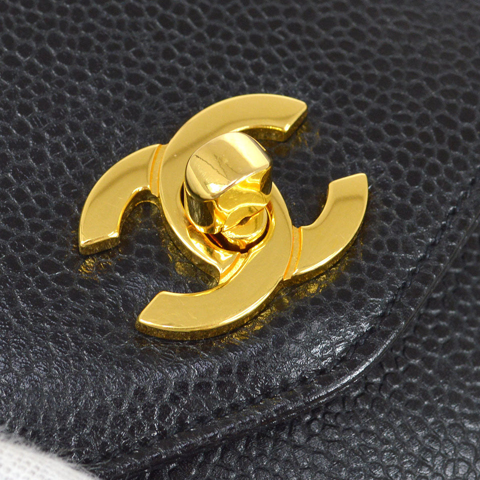 CHANEL 1991-1994 Triple CC Belt Bag Black Caviar #75