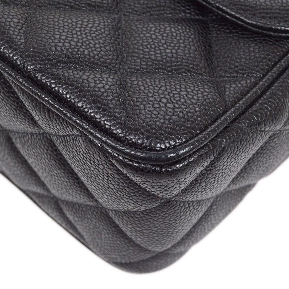CHANEL 1994-1996 Big CC Straight Flap medium Black Caviar