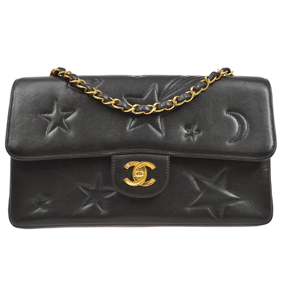 CHANEL * 1994-1996 Star Stitch Classic Single Flap Medium