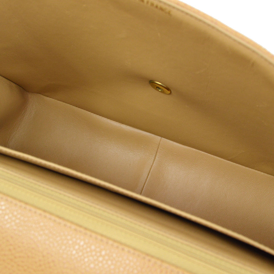 CHANEL 1994-1996 Vertical Classic Flap Jumbo Beige Caviar