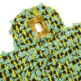 CHANEL * 1994 Classic Flap Handbag Medium Green Tweed
