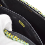CHANEL * 1994 Classic Flap Handbag Medium Green Tweed