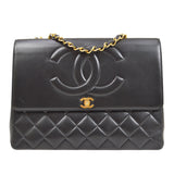 CHANEL 1991-1994 CC Flap Maxi Black Lambskin