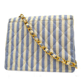 CHANEL 1994-1996 Big CC Striped Straight Flap Medium