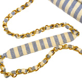 CHANEL 1994-1996 Big CC Striped Straight Flap Medium