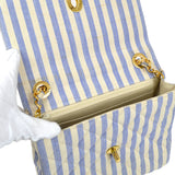CHANEL 1994-1996 Big CC Striped Straight Flap Medium
