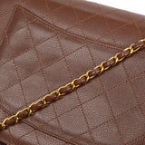 CHANEL 1998 Classic Flap Jumbo Sellier Brown Caviar