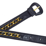 CHANEL 1980's Cosmoline Belt Bag Navy Lambskin #75