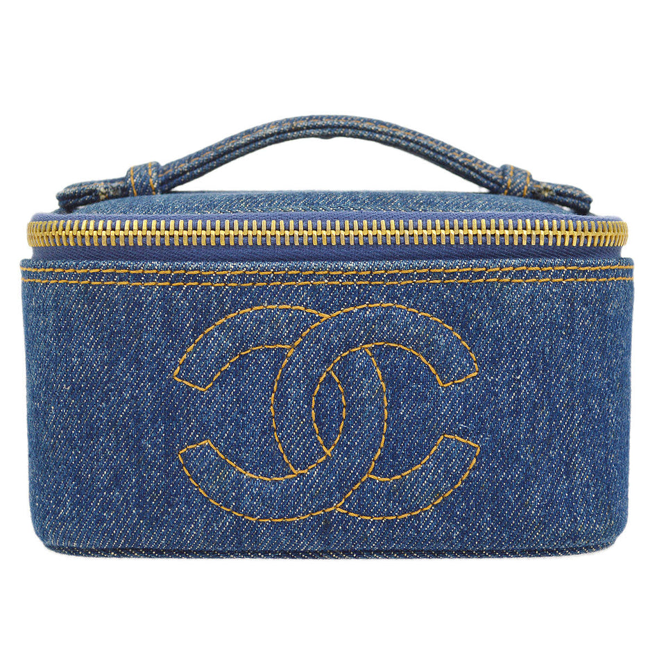 CHANEL 1997 Timeless Vanity Handbag Denim
