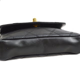 CHANEL 1980s Cosmoline Belt Bag Black Lambskin #65