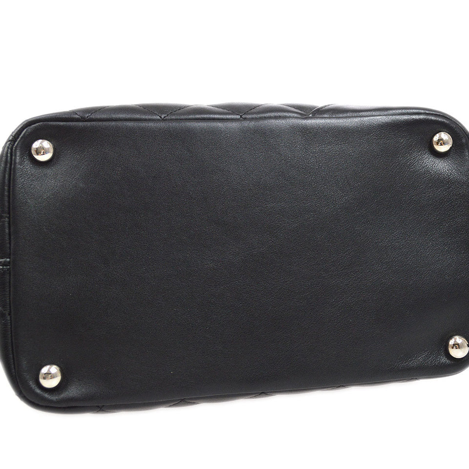 CHANEL 2004-2005 Cambon Ligne Tote Bag Black Calfskin