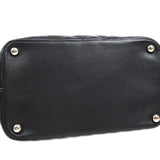 CHANEL 2004-2005 Cambon Ligne Tote Bag Black Calfskin