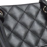 CHANEL 2004-2005 Cambon Ligne Tote Bag Black Calfskin