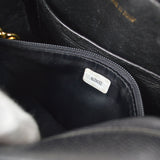 CHANEL 1991-1994 Diagonal Camera Bag Mini Black Caviar