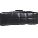 CHANEL 2008-2009 Camellia Choco Bar Flap Bag Mini Black Lambskin
