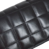 CHANEL 2008-2009 Camellia Choco Bar Flap Bag Mini Black Lambskin