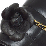 CHANEL 2008-2009 Camellia Choco Bar Flap Bag Mini Black Lambskin