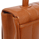 CHANEL 1994-1996 Vertical Top Handle Bag Brown Caviar