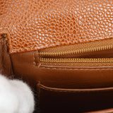 CHANEL 1994-1996 Vertical Top Handle Bag Brown Caviar