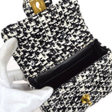 CHANEL * 1991-1994 Classic Flap Handbag Micro Tweed