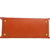 CHANEL 1997-1999 Sellier Flap Shoulder Bag Medium Orange Caviar