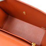 CHANEL 1997-1999 Sellier Flap Shoulder Bag Medium Orange Caviar