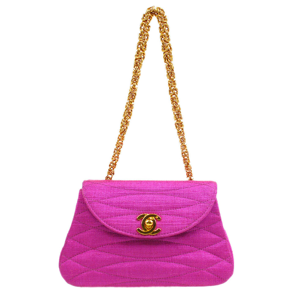CHANEL 1991-1994 Mini Diagonal Round Flap Handbag