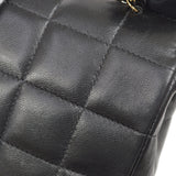 CHANEL 2003-2004 Choco Bar Flap Bag Mini Black Lambskin