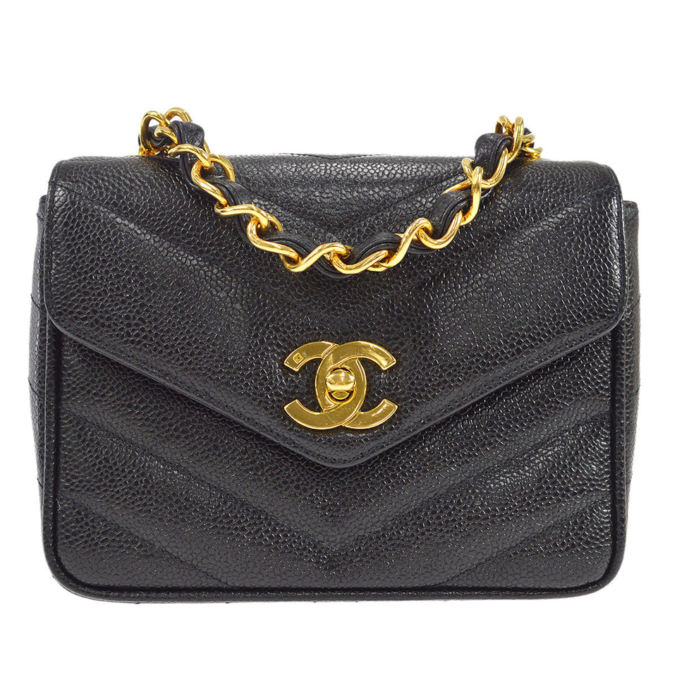CHANEL 1994-1996 Mini Chevron Letter Flap