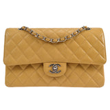 CHANEL 2000-2001 Classic Double Flap Medium SHW Beige Caviar