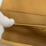CHANEL 1994-1996 Straight Flap Small Beige Caviar