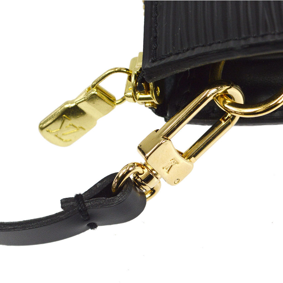 LOUIS VUITTON POCHETTE ACCESSOIRES HANDBAG BLACK EPI M52982