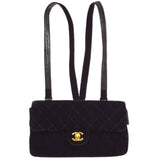 CHANEL 1994-1996 Classic Flap Backpack Black Velvet