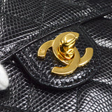 CHANEL * 1991-1994 Classic Square Flap Mini Black Lizard