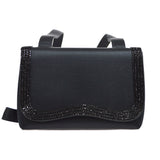 CHANEL 1997-1999 Bead Shoulder Bag Black Satin