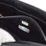 CHANEL 1997-1999 Bead Shoulder Bag Black Satin