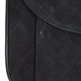 CHANEL 1991-1994 Round Flap Small Black Suede