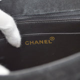 CHANEL 1991-1994 Round Flap Small Black Suede
