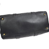 CHANEL 1994-1996 Cosmoline 2way Boston 35 Black Calfskin
