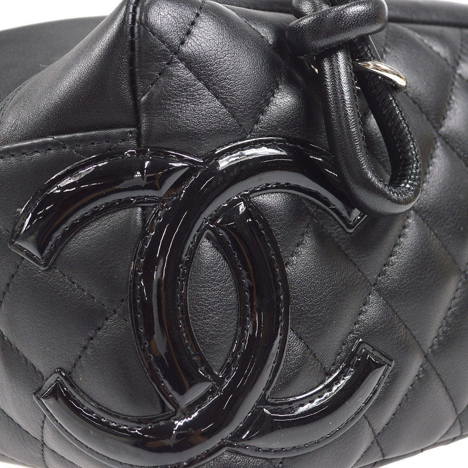CHANEL 2005-2006 Cambon Ligne Mini Bowler Black Calfskin
