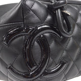 CHANEL 2005-2006 Cambon Ligne Mini Bowler Black Calfskin