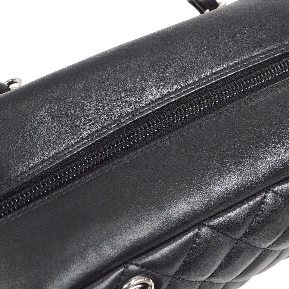 CHANEL 2005-2006 Cambon Ligne Mini Bowler Black Calfskin