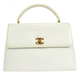 CHANEL 1997-1999 Kelly 25 White Caviar