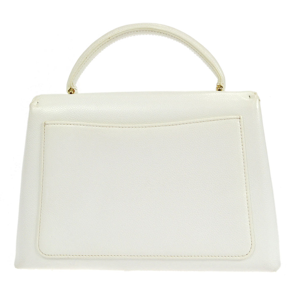 CHANEL 1997-1999 Kelly 25 White Caviar