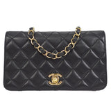 CHANEL 2009-2010 CC Turnlock Full Flap Mini Black Lambskin